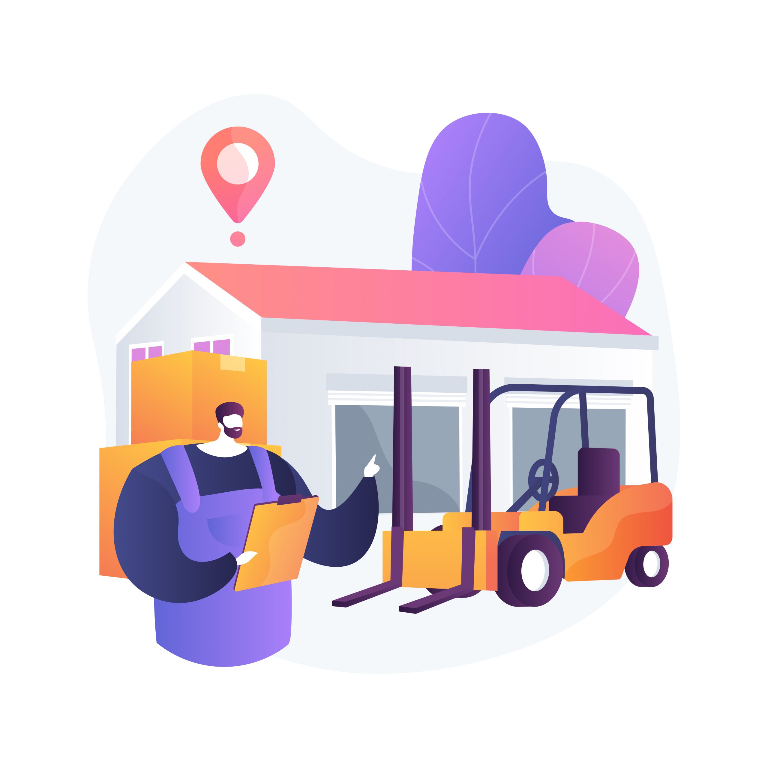 Warehouse logistics abstract concept vector illustration. Automation storage service, package receiving and order-picking, sorting and shipping, box delivery, freight goods abstract metaphor.